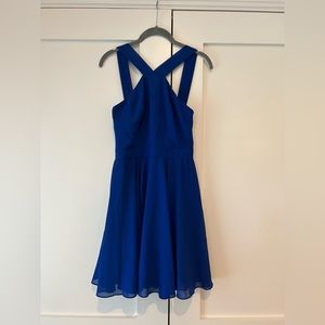 Lulus Forevermore Blue Skater Mini Dress